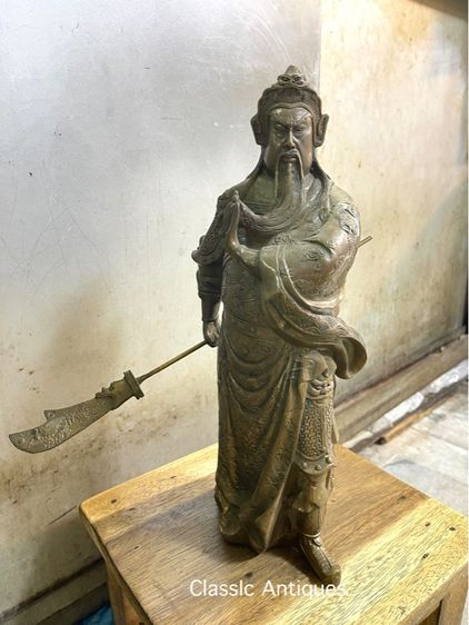 เทพเจ้า กวนอู ทองเหลือง องค์ใหญ่สะสม รูปที่ 2