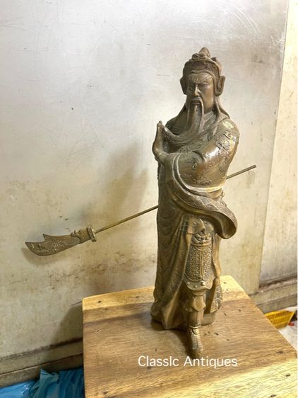 เทพเจ้า กวนอู ทองเหลือง องค์ใหญ่สะสม รูปที่ 14