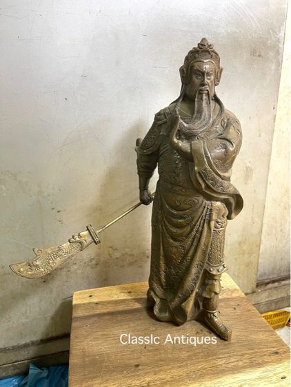 เทพเจ้า กวนอู ทองเหลือง องค์ใหญ่สะสม