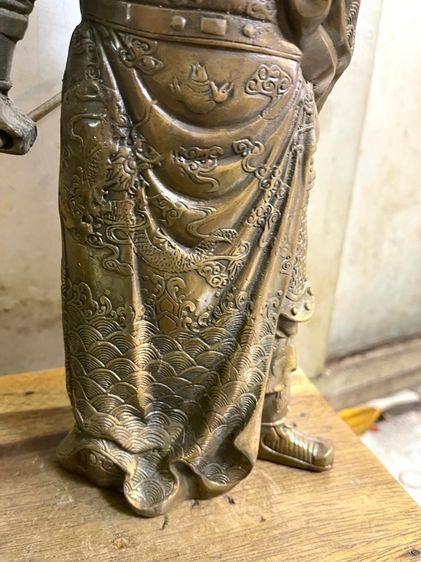 เทพเจ้า กวนอู ทองเหลือง องค์ใหญ่สะสม รูปที่ 9