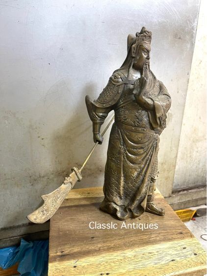 เทพเจ้า กวนอู ทองเหลือง องค์ใหญ่สะสม รูปที่ 7