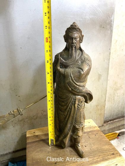 เทพเจ้า กวนอู ทองเหลือง องค์ใหญ่สะสม รูปที่ 15