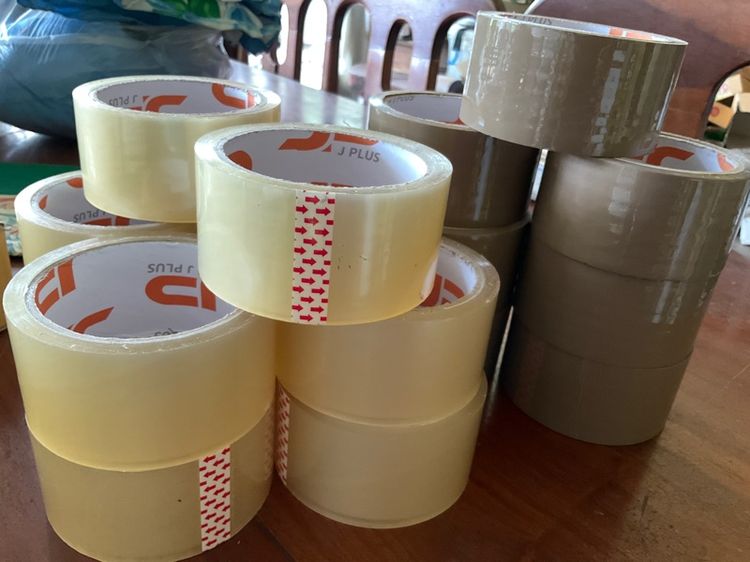 เทปใส เทปปิดกล่อง 2 นิ้ว ยาว 45 หลา 45 ไมครอน ม้วนละ 10 บาท