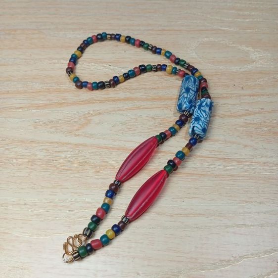 🔖สร้อยคอลูกปัดโบราณ คั่นลูกปัดโมร็อคโค งานสวย มีน้ำหนัก ห้อยพระได้ รูปที่ 12