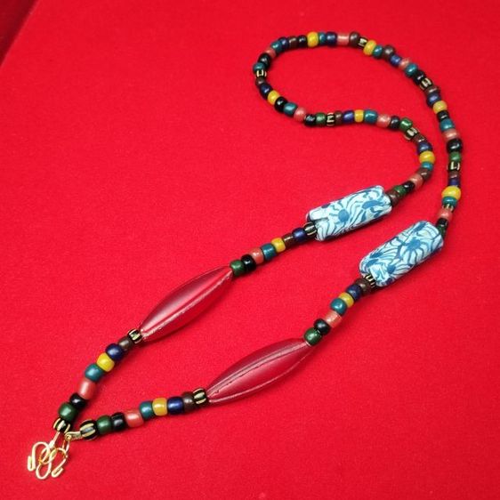 🔖สร้อยคอลูกปัดโบราณ คั่นลูกปัดโมร็อคโค งานสวย มีน้ำหนัก ห้อยพระได้ รูปที่ 2