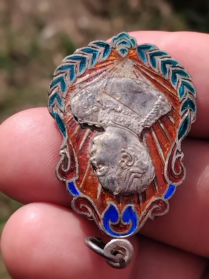 เหรียญรัชกาลที่ ๕ ร.ศ. ๑๒๗ เนื้อเงินลงยา ห่วงเชื่อม ที่ระฤกที่ได้ฉลอง พระเดชพระคุณในงานรัชมังคลาภิเศกรัตนโกสินทร์ศก 127 สร้างจากต่างประเทศ ป รูปที่ 7