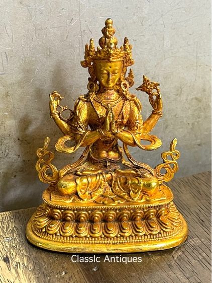 พระโพธิสัตว์ธิเบต กะไหล่ทอง สะสม S2 รูปที่ 2