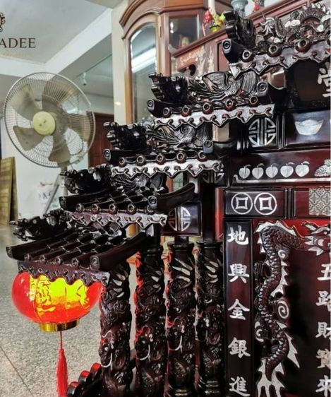 ตี่จู้เอี้ยฝังมุกไม้ประดู่สั่งทำพร้อมตู้ครอบ รูปที่ 3