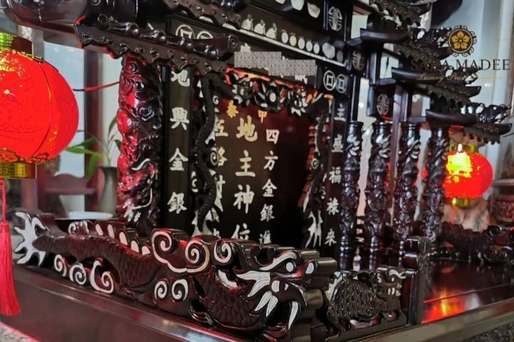 ตี่จู้เอี้ยฝังมุกไม้ประดู่สั่งทำพร้อมตู้ครอบ รูปที่ 5