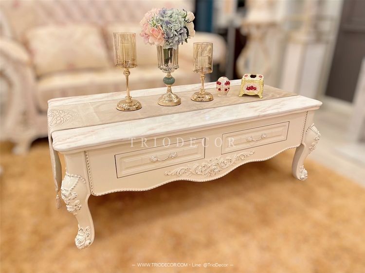 HARMONIA CLASSIC SOFA SET ชุดโซฟาหลุยส์ 3ชิ้น 3+2+1ที่นั่ง พร้อมหมอนอิงและโต๊ะกลางสุดหรู รุ่น ฮาร์โมเนีย รูปที่ 8