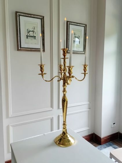 ให้เช่าเชิงเทียน สีทอง สูง 80 ซม.กว้าง 45 ซม. ตกแต่งงานแต่ง สัมมนา งานวันเกิด เพื่อสร้างบรรยากาส และความสวยงาม รูปที่ 2