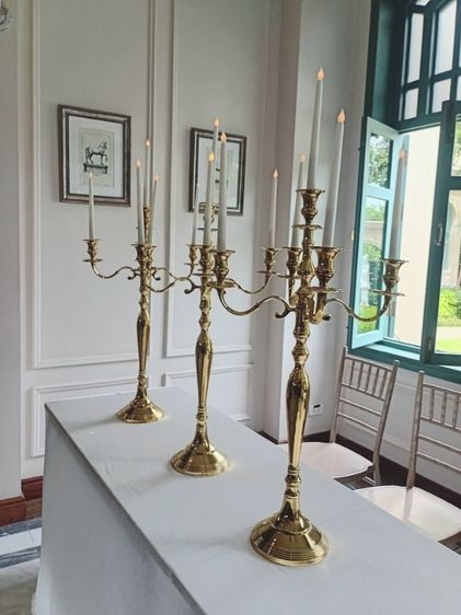 ให้เช่าเชิงเทียน สีทอง สูง 80 ซม.กว้าง 45 ซม. ตกแต่งงานแต่ง สัมมนา งานวันเกิด เพื่อสร้างบรรยากาส และความสวยงาม รูปที่ 3