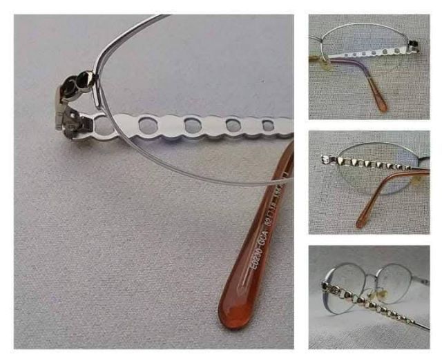 แว่นสายตาสองกษัตริย์–เงิน–ทอง–สัญชาติเยอรมันโดยช่างฝีมือฝรั่งเศส ESCADA 'เอสคาด้า' โมเดลโบราณยุคซีวิลวอร์–วงรี–คลาสสิค เลนส์บลูโพรเทคมัลติโค้ท ค่าสายตายาว 175...Authentic Vintage ESCADA handcrafted in France
 รูปที่ 3