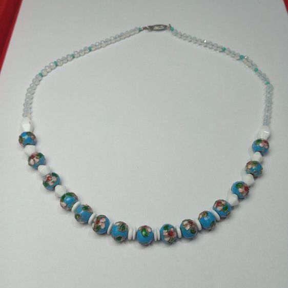 🔖สร้อยคอเม็ดกังไสโบราณและลูกปัดกระเบื้อง ตะขอเงินแท้  รูปที่ 9