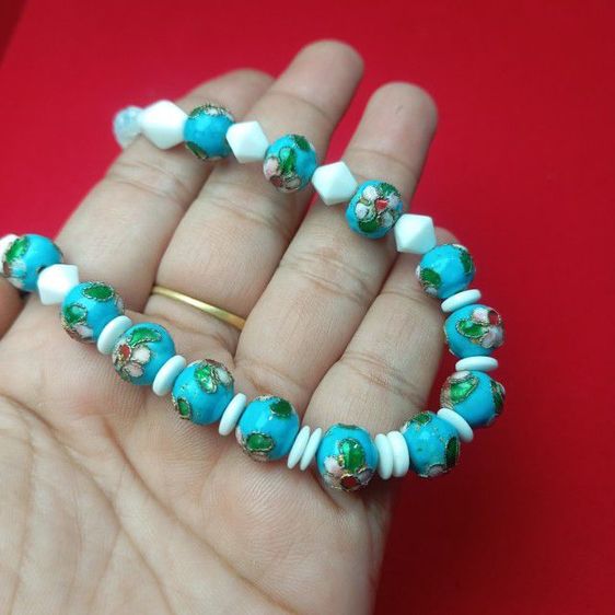 🔖สร้อยคอเม็ดกังไสโบราณและลูกปัดกระเบื้อง ตะขอเงินแท้  รูปที่ 3