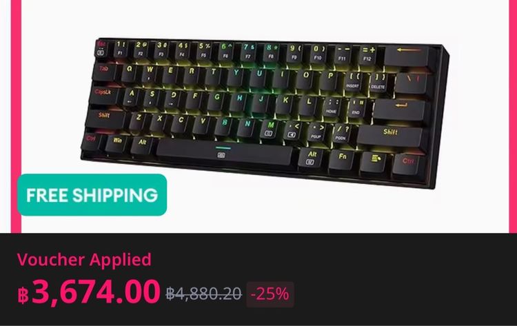 Dragonborn Red keyboard RGB รูปที่ 10