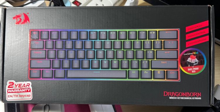 Dragonborn Red keyboard RGB รูปที่ 4