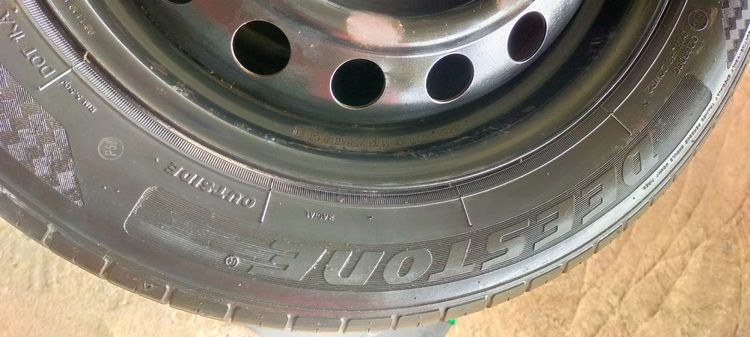 ล้อกระทะ ขอบ15 พร้อมยางดีสโตน 185 60 15 ปี21 วงละ 600 ทำเป็นล้ออะไหล่หรือล้อกระแทะ รูปที่ 4