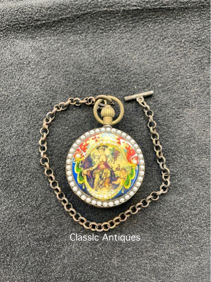 นาฬิกา ตลับ ทองเหลือง สะสม รูปที่ 5