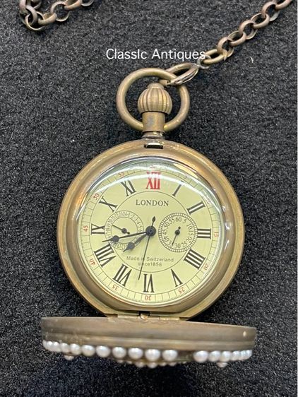 นาฬิกา ตลับ ทองเหลือง สะสม รูปที่ 9