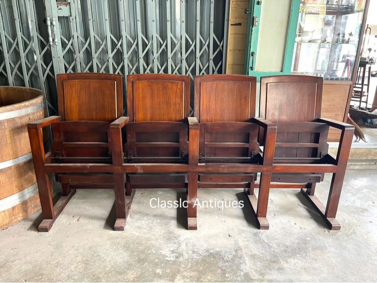 เก้าอี้ โรงหนัง ไม้สักสะสม