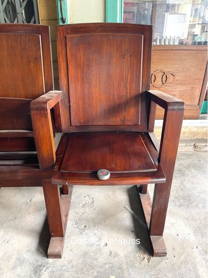 เก้าอี้ โรงหนัง ไม้สักสะสม รูปที่ 8