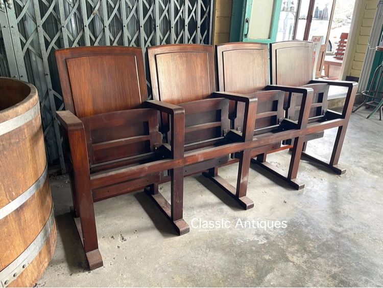 เก้าอี้ โรงหนัง ไม้สักสะสม รูปที่ 13