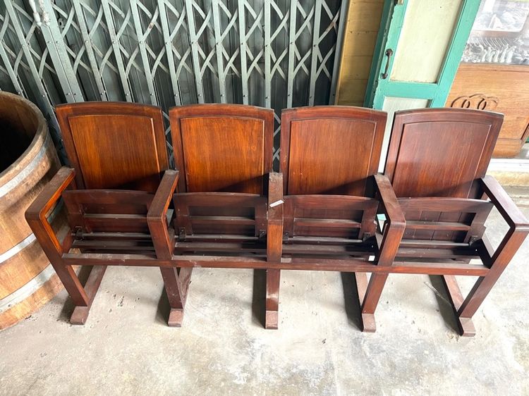 เก้าอี้ โรงหนัง ไม้สักสะสม รูปที่ 14