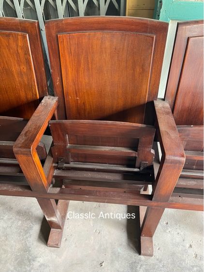 เก้าอี้ โรงหนัง ไม้สักสะสม รูปที่ 12