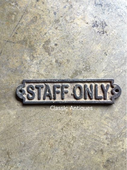 แผ่นเหล็กหล่อ GARDEN STAFF ONLY สะสม รูปที่ 2