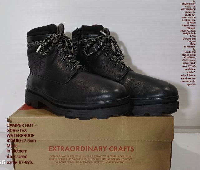 CAMPER HOT GORE-TEX, WATERPROOF Boots 42EU(27.5cm) Original ของแท้ มือ 2 สภาพใกล้เคียงของใหม่, รองเท้าบู้ท CAMPER หนังแท้ พื้นเต็ม สวยมาก รูปที่ 5