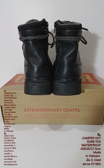 CAMPER HOT GORE-TEX, WATERPROOF Boots 42EU(27.5cm) Original ของแท้ มือ 2 สภาพใกล้เคียงของใหม่, รองเท้าบู้ท CAMPER หนังแท้ พื้นเต็ม สวยมาก รูปที่ 12