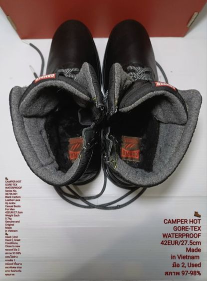 CAMPER HOT GORE-TEX, WATERPROOF Boots 42EU(27.5cm) Original ของแท้ มือ 2 สภาพใกล้เคียงของใหม่, รองเท้าบู้ท CAMPER หนังแท้ พื้นเต็ม สวยมาก รูปที่ 16