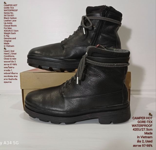 CAMPER HOT GORE-TEX, WATERPROOF Boots 42EU(27.5cm) Original ของแท้ มือ 2 สภาพใกล้เคียงของใหม่, รองเท้าบู้ท CAMPER หนังแท้ พื้นเต็ม สวยมาก รูปที่ 15