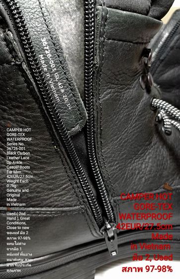 CAMPER HOT GORE-TEX, WATERPROOF Boots 42EU(27.5cm) Original ของแท้ มือ 2 สภาพใกล้เคียงของใหม่, รองเท้าบู้ท CAMPER หนังแท้ พื้นเต็ม สวยมาก รูปที่ 18