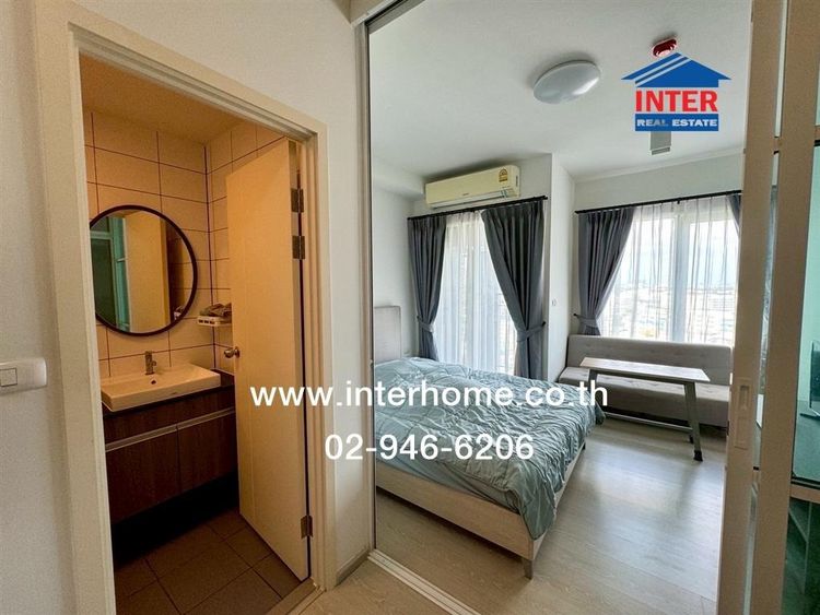 คอนโดมิเนียม 22.92 ตร.ม. แชปเตอร์วันอีโค รัชดา-ห้วยขวาง (ห้องมุม) หน้าโครางการมี Star Bucks ถนนประชาอุทิศ เขตห้วยขวาง กรุงเทพมหานคร