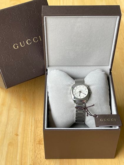 GUCCI GG2570 G Frame 29 mm Diamond Stainless Steel White Dial YA142504 รูปที่ 3