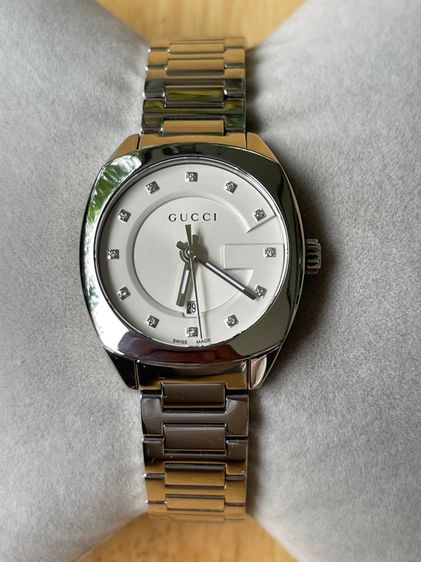 GUCCI GG2570 G Frame 29 mm Diamond Stainless Steel White Dial YA142504 รูปที่ 5