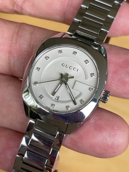 GUCCI GG2570 G Frame 29 mm Diamond Stainless Steel White Dial YA142504 รูปที่ 14