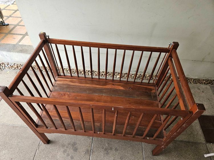 เตียงเด็ก ไม้แท้ ใช้ได้ถึงรุ่นหลาน กว้าง76ซม ยาว137ซม สูง107ซม รูปที่ 13