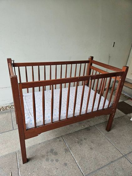 เตียงเด็ก ไม้แท้ ใช้ได้ถึงรุ่นหลาน กว้าง76ซม ยาว137ซม สูง107ซม รูปที่ 2