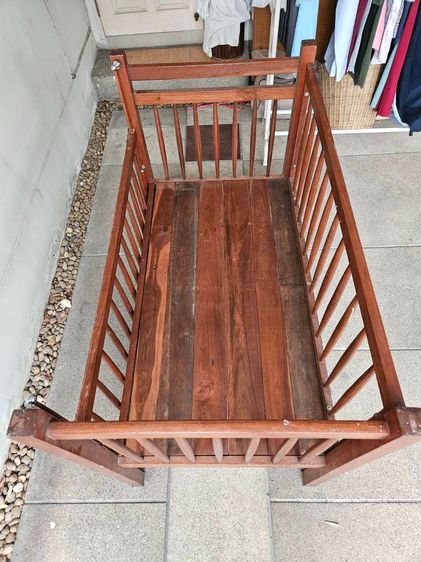 เตียงเด็ก ไม้แท้ ใช้ได้ถึงรุ่นหลาน กว้าง76ซม ยาว137ซม สูง107ซม รูปที่ 7