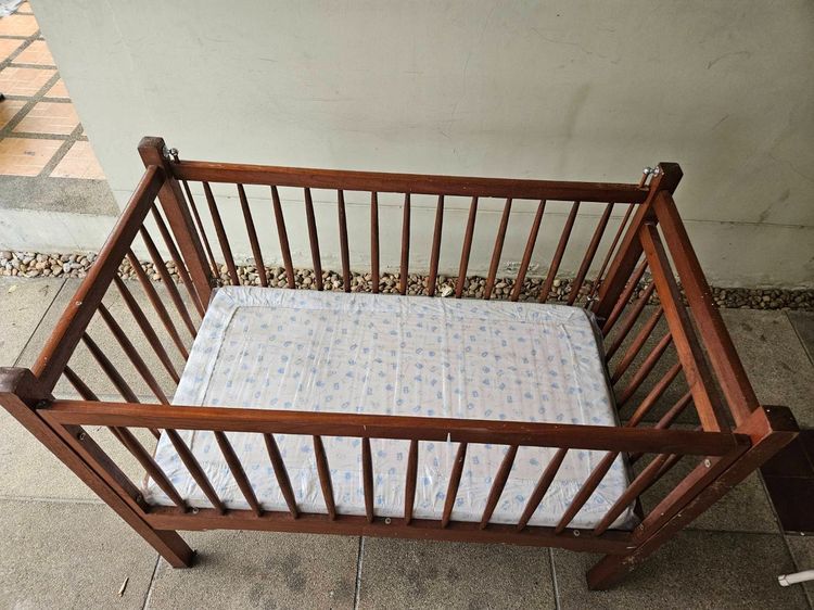 เตียงเด็ก ไม้แท้ ใช้ได้ถึงรุ่นหลาน กว้าง76ซม ยาว137ซม สูง107ซม รูปที่ 8