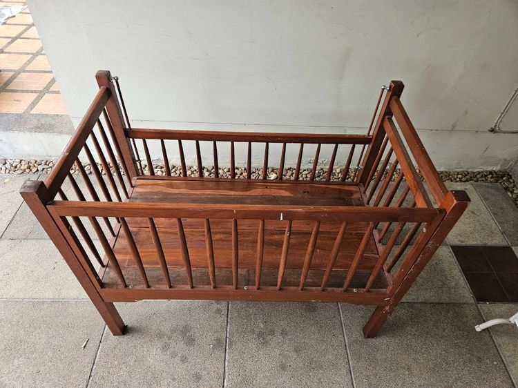 เตียงเด็ก ไม้แท้ ใช้ได้ถึงรุ่นหลาน กว้าง76ซม ยาว137ซม สูง107ซม รูปที่ 6