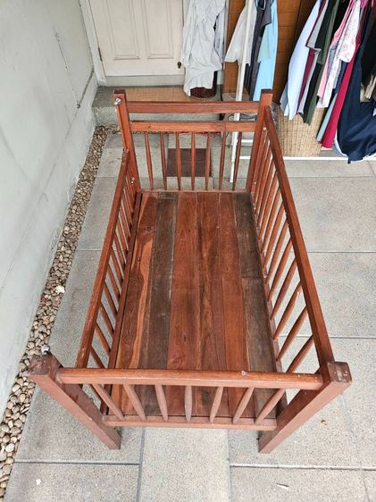 เตียงเด็ก ไม้แท้ ใช้ได้ถึงรุ่นหลาน กว้าง76ซม ยาว137ซม สูง107ซม รูปที่ 3