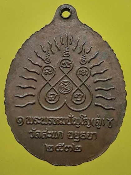 เหรียญเปิดโลกหลวงปู่ทวด หลวงปู่ดู่ วัดสะแก อยุธยา เนื้อทองแดง รูปที่ 2