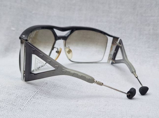 โคตรแว่นตาสตีมพังก์–สี่เหลี่ยม–นักบินใหญ่ ตัวประวัติศาสตร์  ARISTRIST รุ่นเดียวกับที่ Masahiro Chono แชมป์โลกมวยปล้ำรุ่นเฮฟวี่เวทระดับตำนาน สวมใส่ เลนส์โพลีคาร์บอเนตกันแดด สีเขียวมะกอก–ไล่ระดับ ...Authentic Vintage ARISTRIST Handcrafted in Tokyo, Japan รูปที่ 12