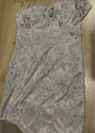 ชุดราตรี ออกงาน งานแต่ง สี silver แบรนด์ดังญี่ปุ่น S-L ใส่ได้ สภาพดีมาก รูปที่ 17