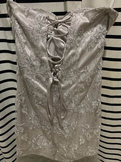 ชุดราตรี ออกงาน งานแต่ง สี silver แบรนด์ดังญี่ปุ่น S-L ใส่ได้ สภาพดีมาก รูปที่ 4