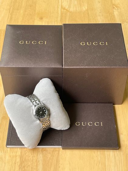 GUCCI Round face Watches 5500L Quartz Black Dial Women's SS รูปที่ 2